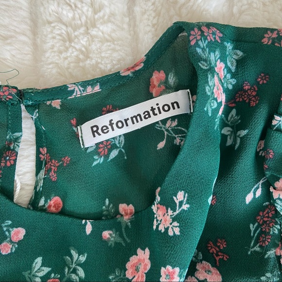 🌿|NWT| Reformation Juni Floral Long Sleeve Dress - Picture 9 of 16